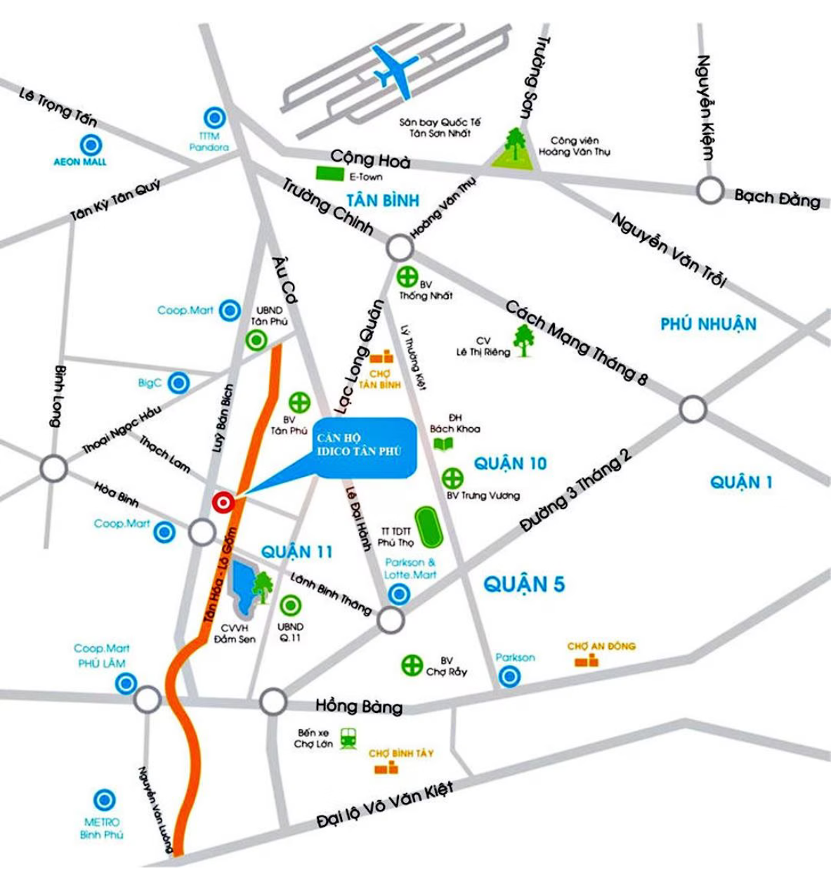 Vị tr&iacute; v&agrave; kết nối v&ugrave;ng của dự &aacute;n IDICO T&acirc;n Ph&uacute;